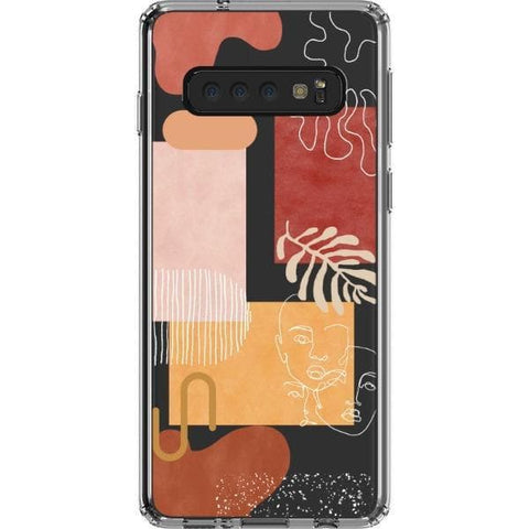 Galaxy S10 Modern Abstract Collage Clear Phone Case - The Urban Flair
