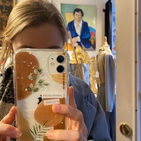 Modern Abstract Terracotta Collage Clear Phone Case iPhone 12 Pro Max by The Urban Flair (Customer Feat)