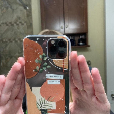 Modern Abstract Terracotta Collage Clear Phone Case iPhone 12 Pro Max by The Urban Flair (Customer Feat)