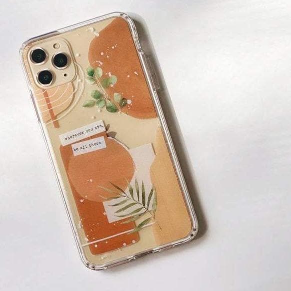 Modern Abstract Terracotta Collage Clear Phone Case for Apple iPhone ...