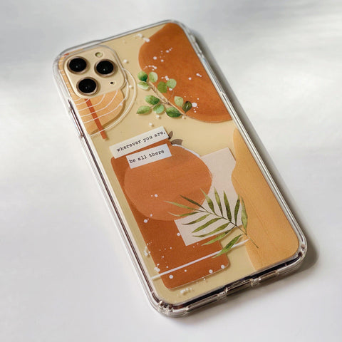 Modern Abstract Terracotta Collage Clear Phone Case iPhone 12 Pro Max by The Urban Flair (Feat)