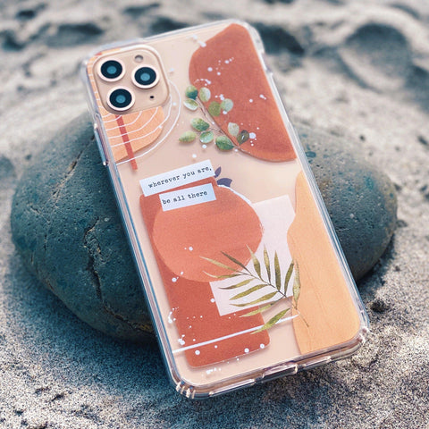 Modern Abstract Terracotta Collage Clear Phone Case iPhone 12 Pro Max by The Urban Flair (Feat)