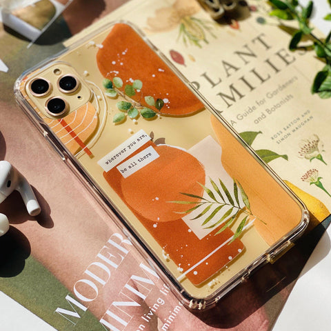 Modern Abstract Terracotta Collage Clear Phone Case iPhone 12 Pro Max by The Urban Flair (Feat)