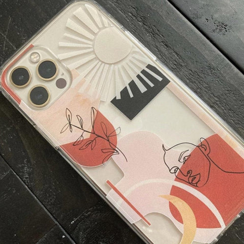 Modern Line Art Collage Clear Phone Case iPhone 12 Pro Max by The Urban Flair (Customer Feat)