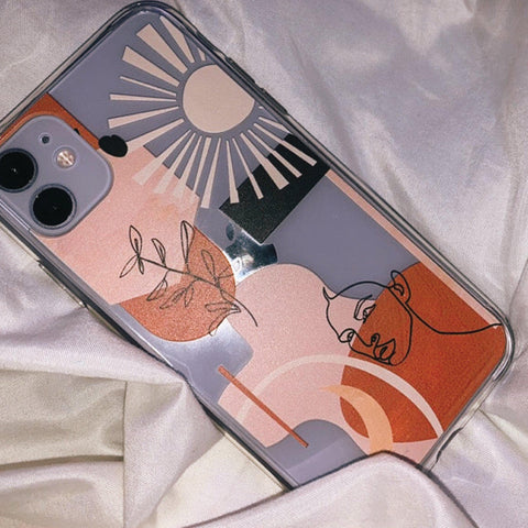 Modern Line Art Collage Clear Phone Case iPhone 12 Pro Max by The Urban Flair (Customer Feat)