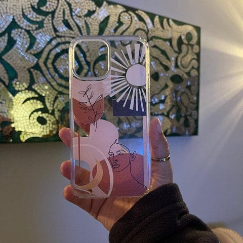 Modern Line Art Collage Clear Phone Case iPhone 12 Pro Max by The Urban Flair (Customer Feat)