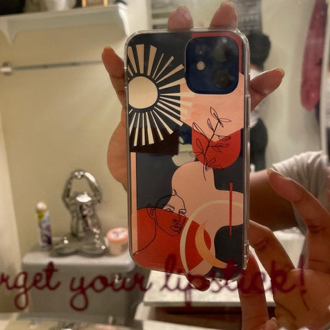 Modern Line Art Collage Clear Phone Case iPhone 12 Pro Max by The Urban Flair (Customer Feat)