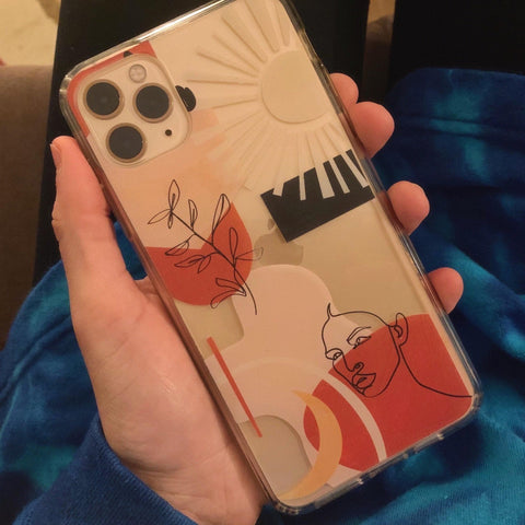 Modern Line Art Collage Clear Phone Case iPhone 12 Pro Max by The Urban Flair (Customer Feat)