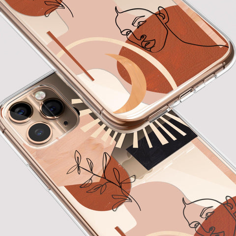Modern Line Art Collage Clear Phone Case iPhone 12 Pro Max by The Urban Flair (Feat)