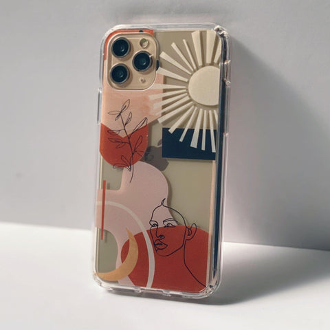 Modern Line Art Collage Clear Phone Case iPhone 12 Pro Max by The Urban Flair (Feat)