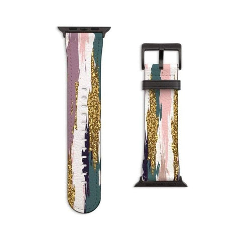 Shop The Modern Paint Strokes Apple Watch Band Exclusively at The Urban Flair - Trendy Faux/Vegan Leather iWatch Straps - Affordable Replacements Bands For Women