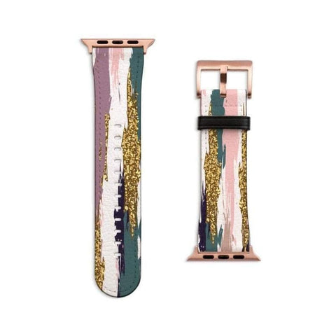 Shop The Modern Paint Strokes Apple Watch Band Exclusively at The Urban Flair - Trendy Faux/Vegan Leather iWatch Straps - Affordable Replacements Bands For Women
