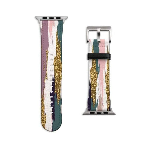 Shop The Modern Paint Strokes Apple Watch Band Exclusively at The Urban Flair - Trendy Faux/Vegan Leather iWatch Straps - Affordable Replacements Bands For Women