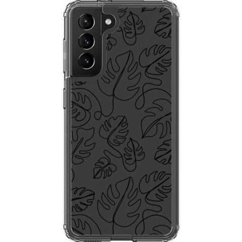 Monstera Leaf Line Art Clear Phone Case