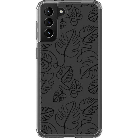 Monstera Leaf Line Art Clear Phone Case