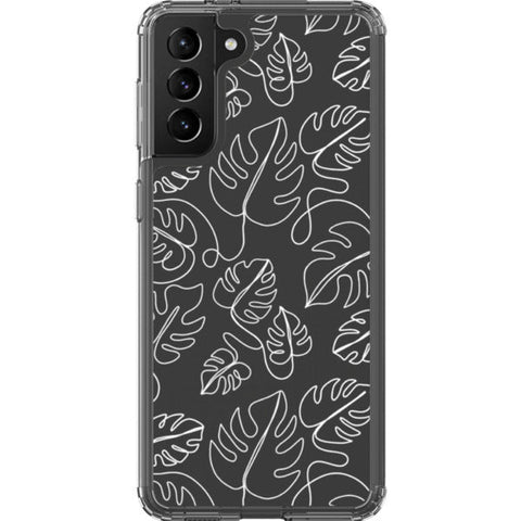Monstera Leaf Line Art Clear Phone Case
