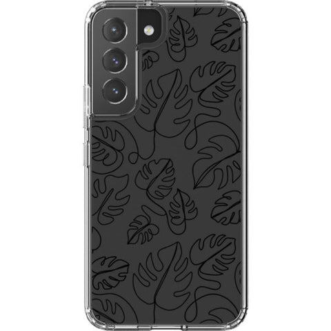 Monstera Leaf Line Art Clear Phone Case