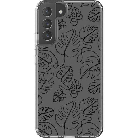 Monstera Leaf Line Art Clear Phone Case