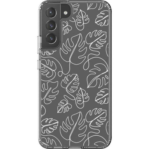 Monstera Leaf Line Art Clear Phone Case