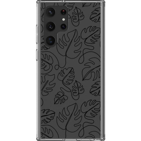 Monstera Leaf Line Art Clear Phone Case