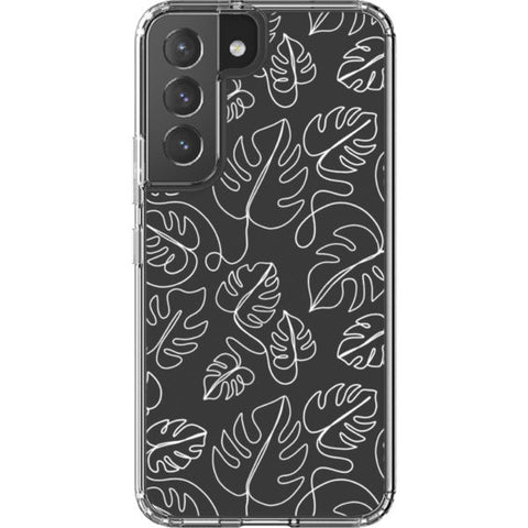 Monstera Leaf Line Art Clear Phone Case