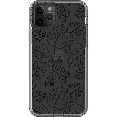 Monstera Leaf Line Art Clear Phone Case