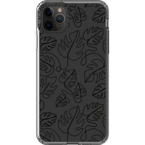 Monstera Leaf Line Art Clear Phone Case