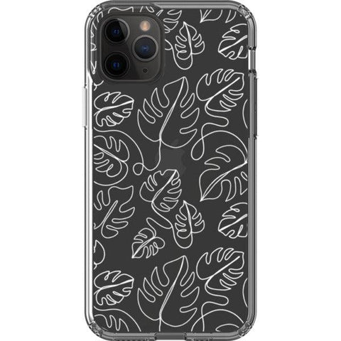 Monstera Leaf Line Art Clear Phone Case