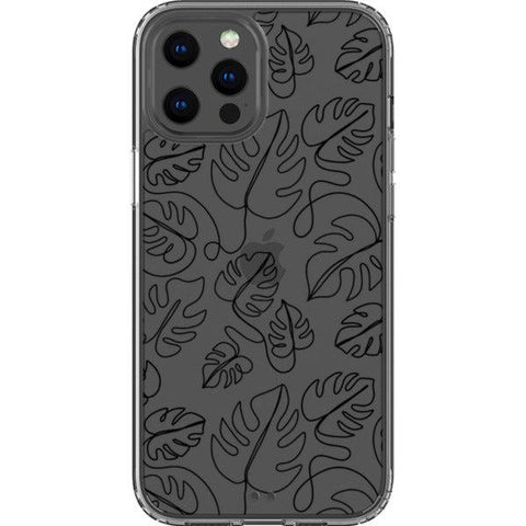 Monstera Leaf Line Art Clear Phone Case