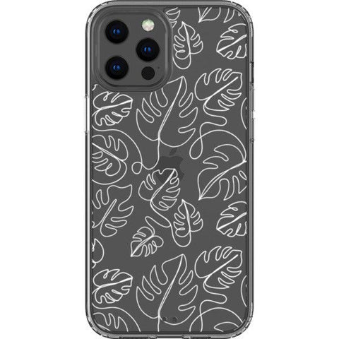 Monstera Leaf Line Art Clear Phone Case