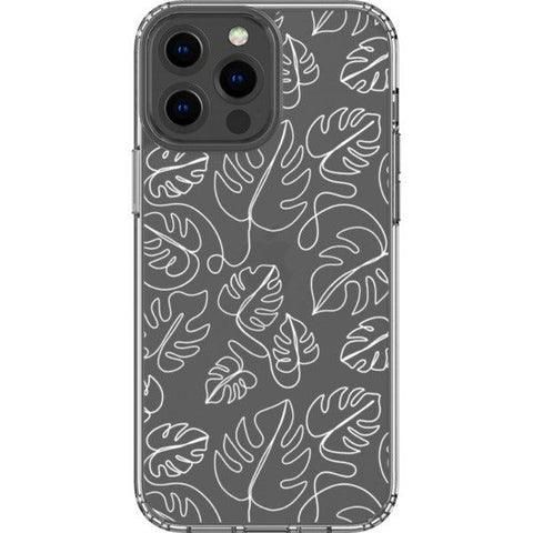 Monstera Leaf Line Art Clear Phone Case