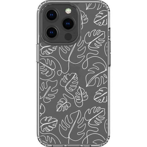 Monstera Leaf Line Art Clear Phone Case