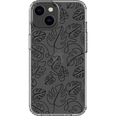 Monstera Leaf Line Art Clear Phone Case