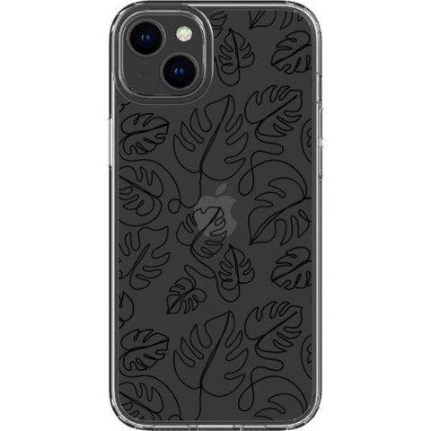 Monstera Leaf Line Art Clear Phone Case
