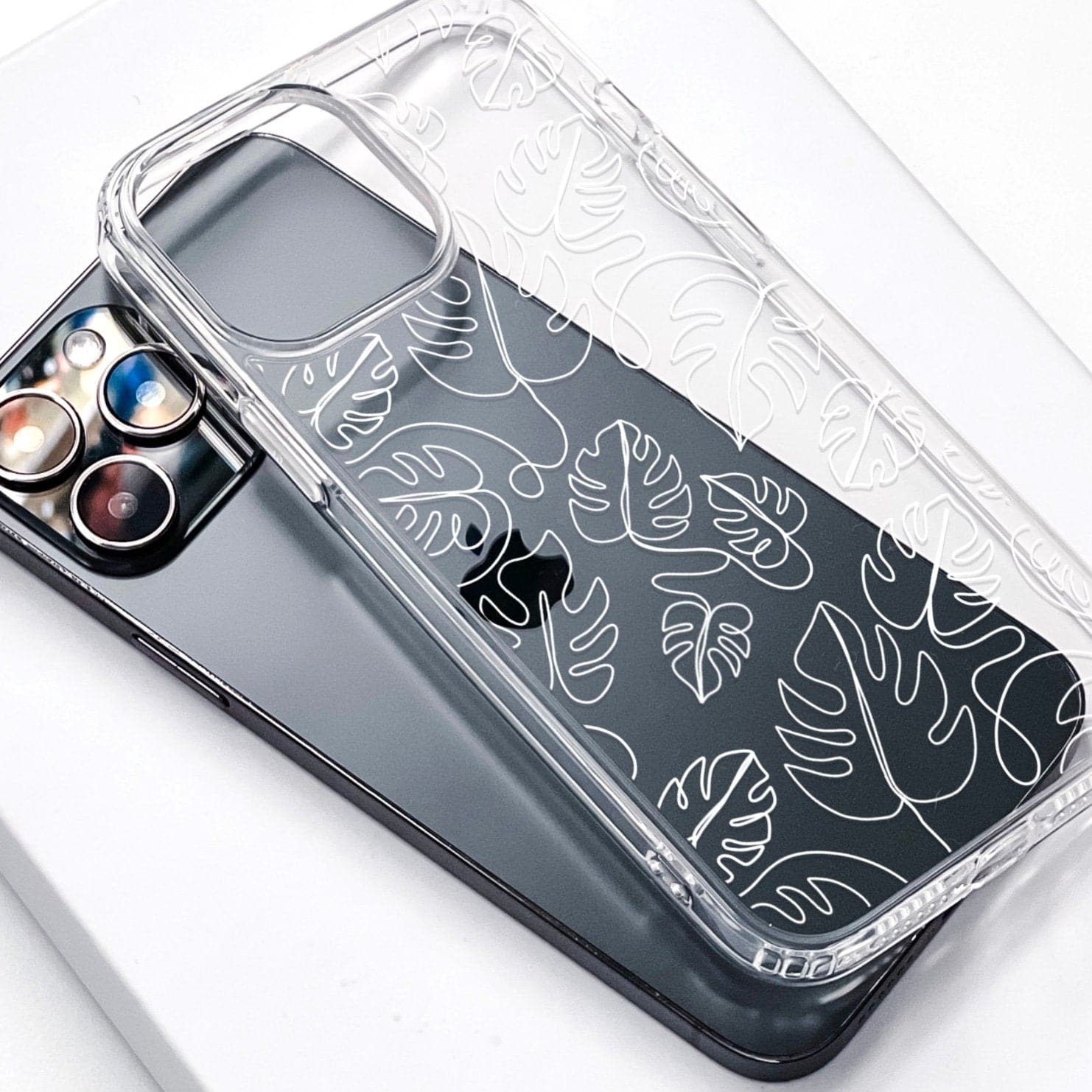casetify monstera Monstera Leaf Line Art Clear Phone Case