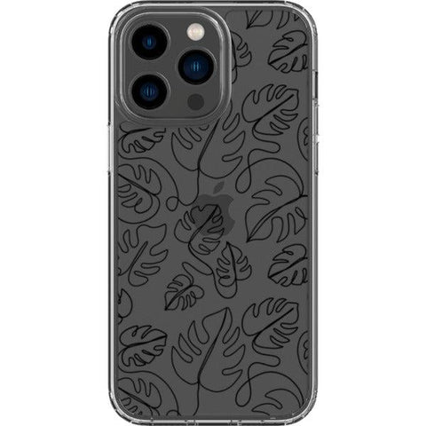 Monstera Leaf Line Art Clear Phone Case