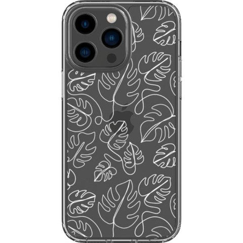 Monstera Leaf Line Art Clear Phone Case