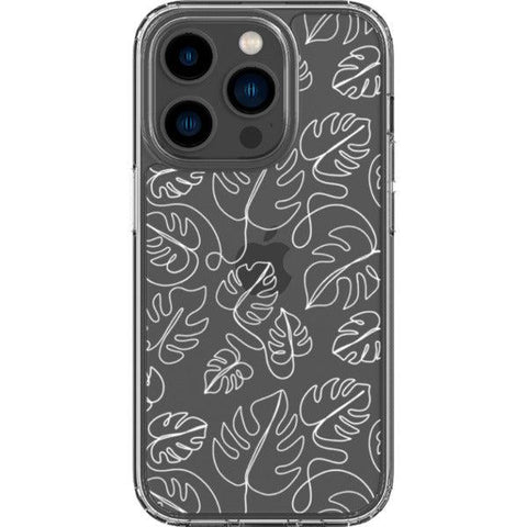 Monstera Leaf Line Art Clear Phone Case