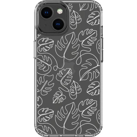 Monstera Leaf Line Art Clear Phone Case
