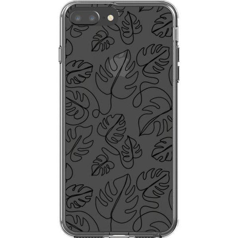 Monstera Leaf Line Art Clear Phone Case