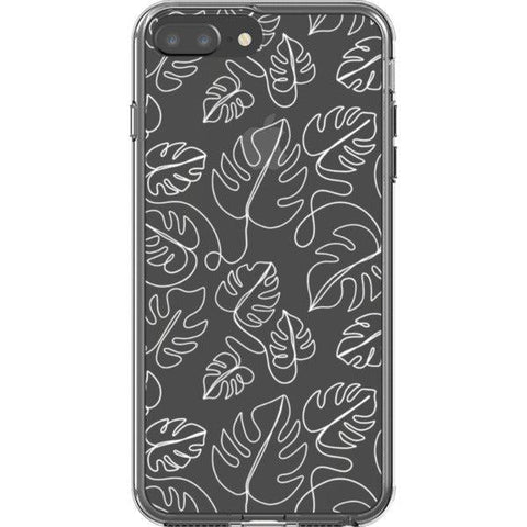 Monstera Leaf Line Art Clear Phone Case