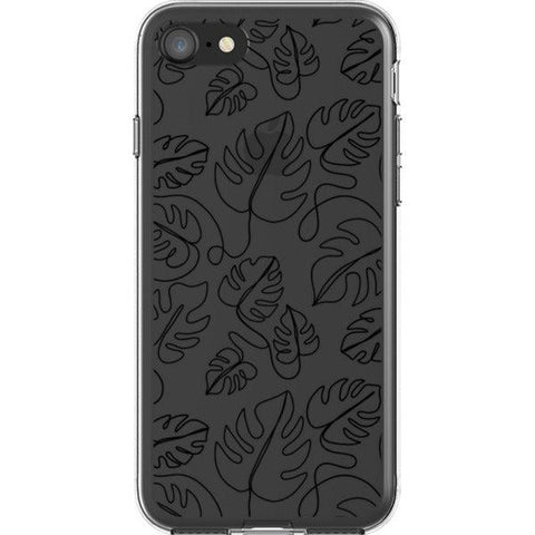 Monstera Leaf Line Art Clear Phone Case