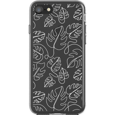 Monstera Leaf Line Art Clear Phone Case