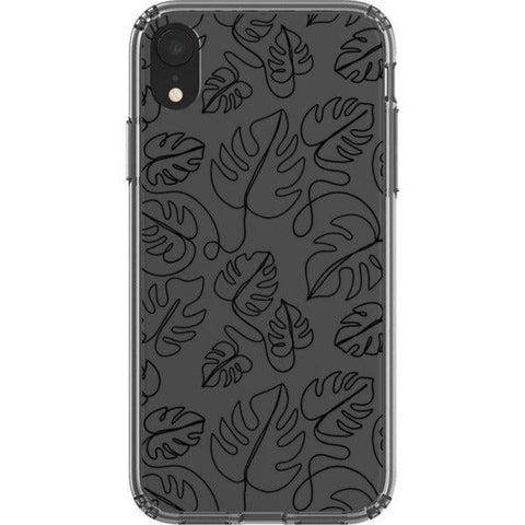 Monstera Leaf Line Art Clear Phone Case