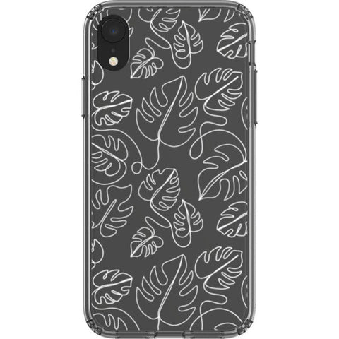 Monstera Leaf Line Art Clear Phone Case