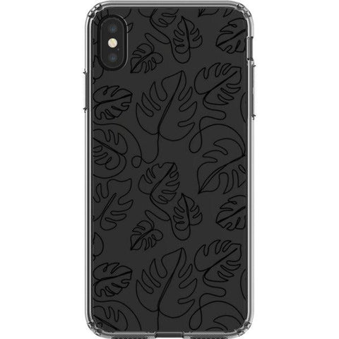 Monstera Leaf Line Art Clear Phone Case