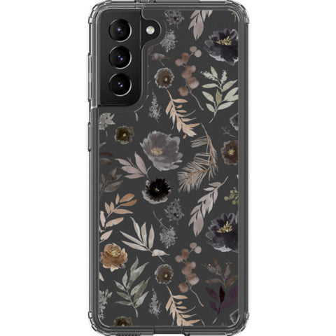 Moody Watercolor Wild Flowers Clear Phone Case