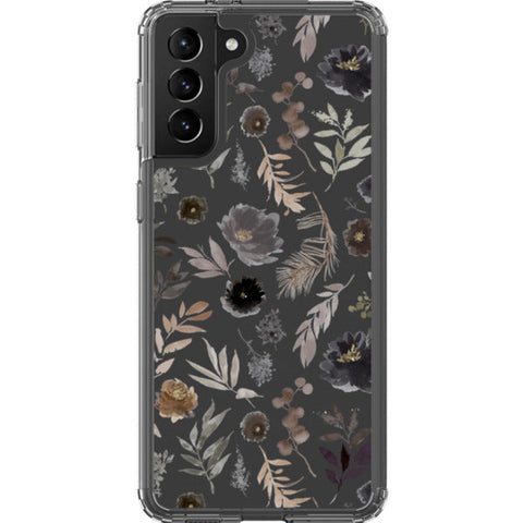 Moody Watercolor Wild Flowers Clear Phone Case