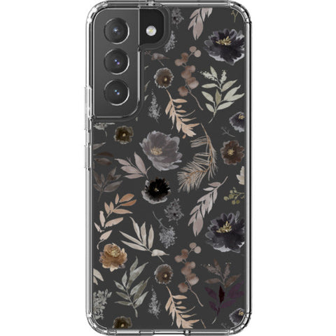 Moody Watercolor Wild Flowers Clear Phone Case