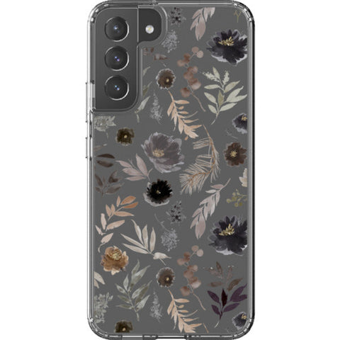 Moody Watercolor Wild Flowers Clear Phone Case
